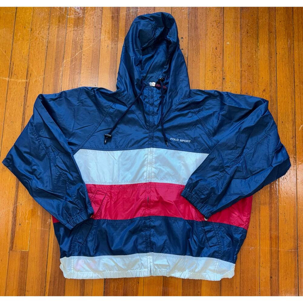 Vintage 90s Ralph Lauren Polo Sport Windbreaker Navy Blue